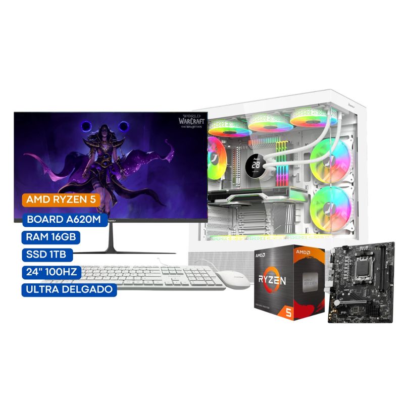JANUS - COMPUTADOR TORRE GAMER RYZEN 5 8500G 3,5GHZ 16 GB RGB/ 1 TB SSD 24"