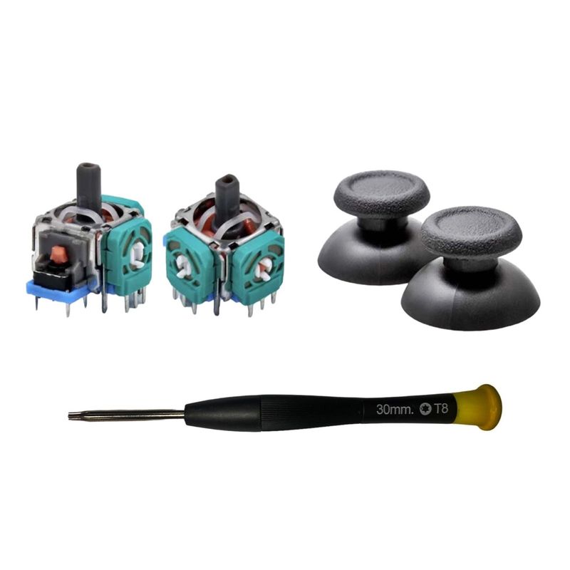 GENERICO - 2* Repuesto Analógico + 2 Capuchas Para Control Ps4 + Torx 8
