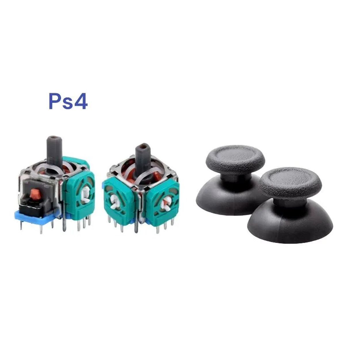 GENERICO - 2* Analogo Repuesto Joystick + 2 Capuchas Para Control Ps4