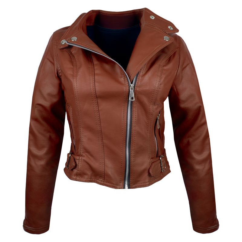 SYK - Chaqueta chamarra para mujer moderna con Hebilla Paris