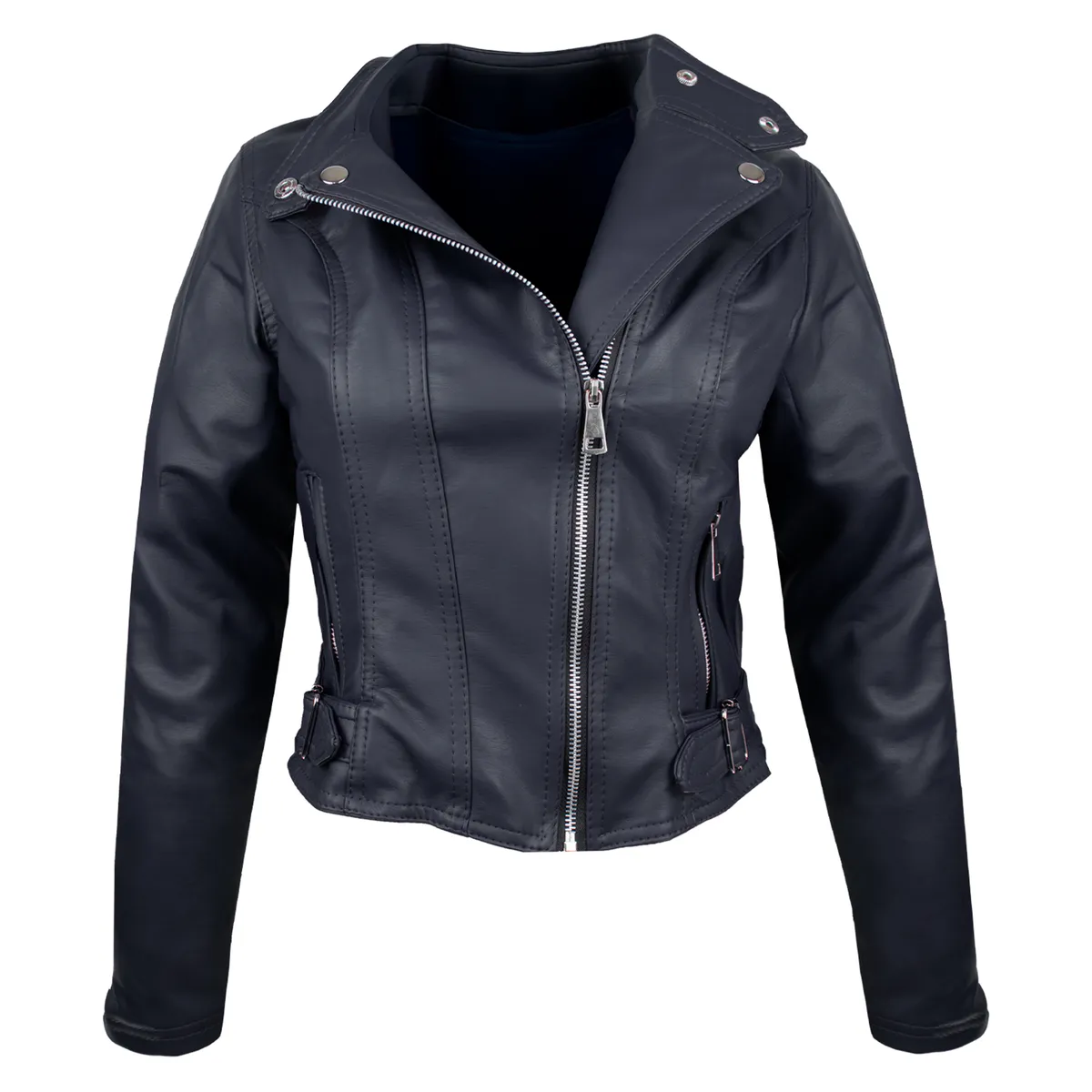 SYK - Chaqueta chamarra para mujer moderna con Hebilla Paris