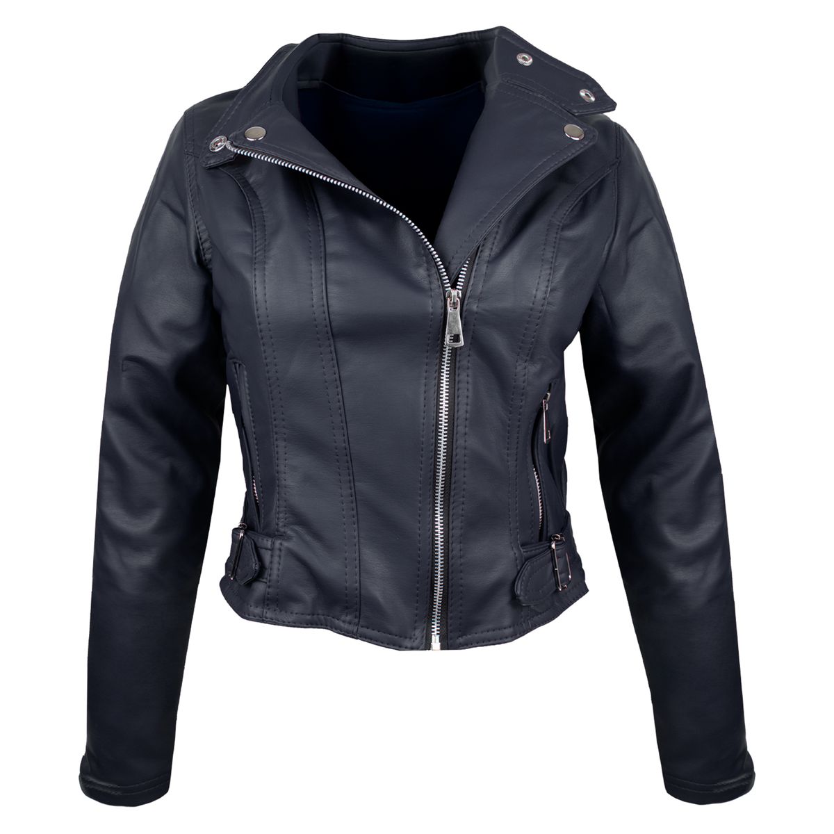 SYK - Chaqueta chamarra para mujer moderna con Hebilla Paris
