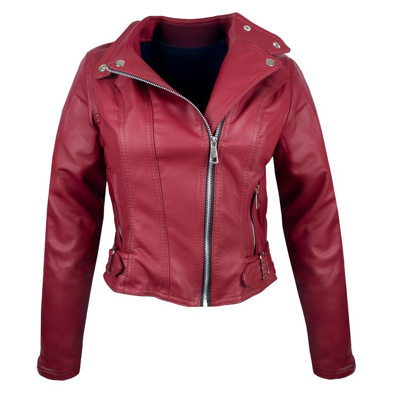 SYK - Chaqueta chamarra para mujer moderna con Hebilla Paris