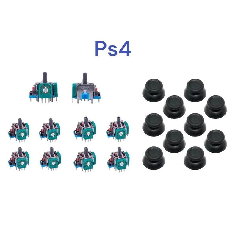 GENERICO - 10 * Analogo/repuesto/joystick + 10 Capuchas Control Ps4