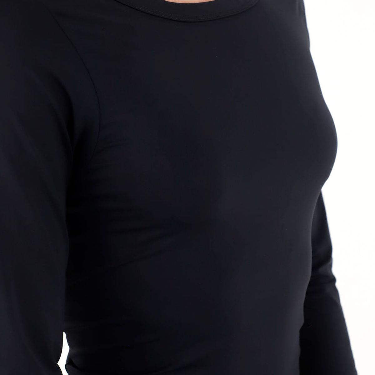 TENNIS - Camiseta negra manga larga para mujer