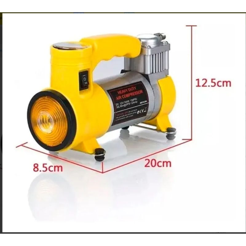 GENERICO - Mini Compresor Aire 12v 150 Psi Llantas Balones Colchones