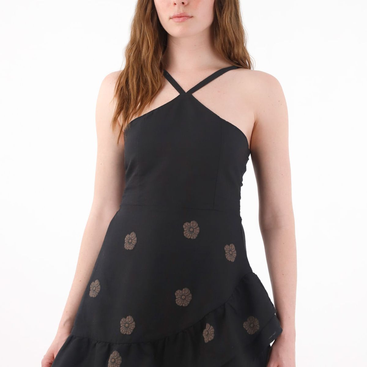 TENNIS - Vestido corto con estampado negro para mujer