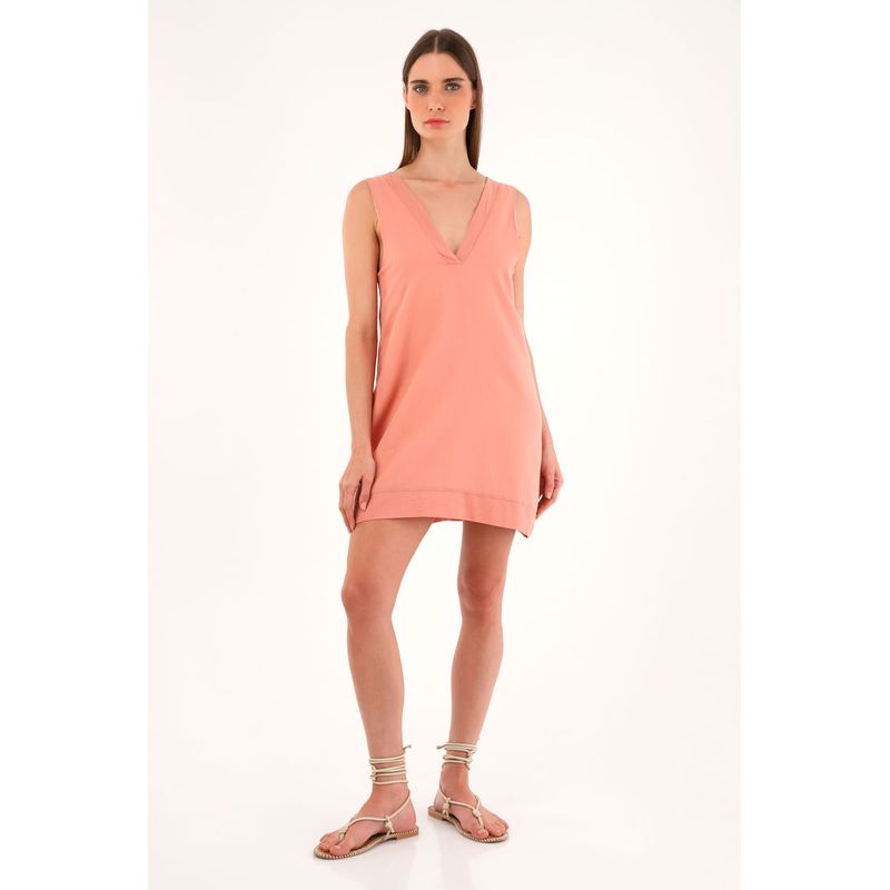 TENNIS - Vestido naranja corto silueta tipo A para mujer