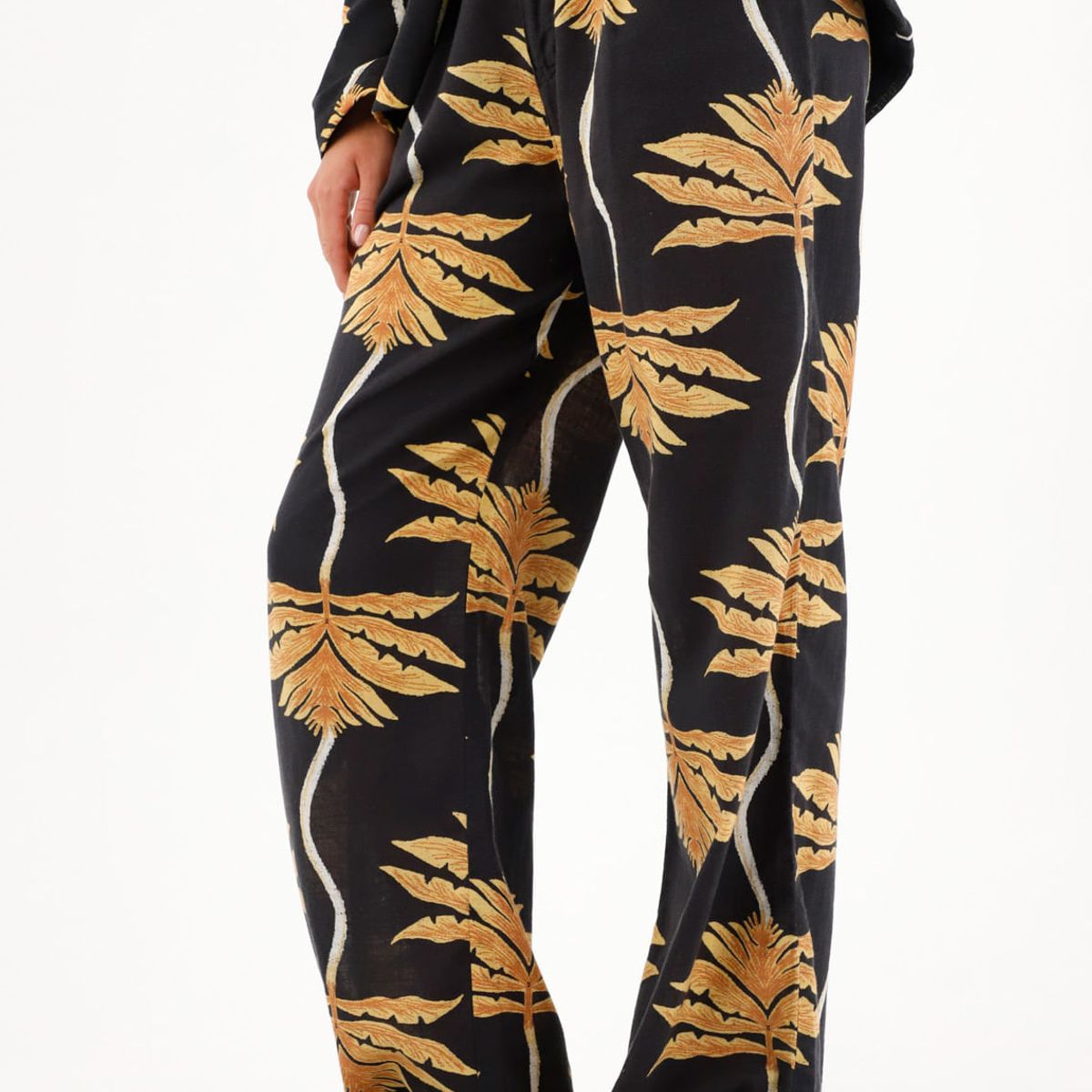 TENNIS - Pantalón estampado en 100% algodón para mujer