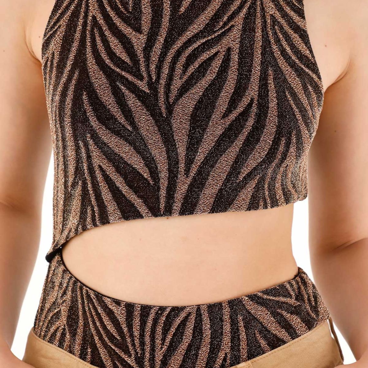 TENNIS - Body en tejido brillante animal print para mujer