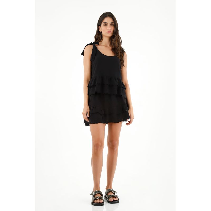 TOPMARK - Camisa negra de tiras con boleros para mujer