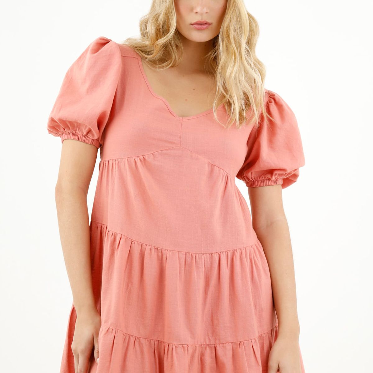 TOPMARK - Vestido naranja con cortes para mujer