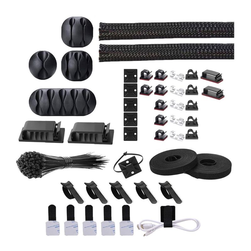 GENERICO - Kit Organizador De Cables Para Escritorio Computador Casa Tv