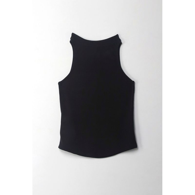 TENNIS - Camiseta en tela tejida con brillo negra para mujer