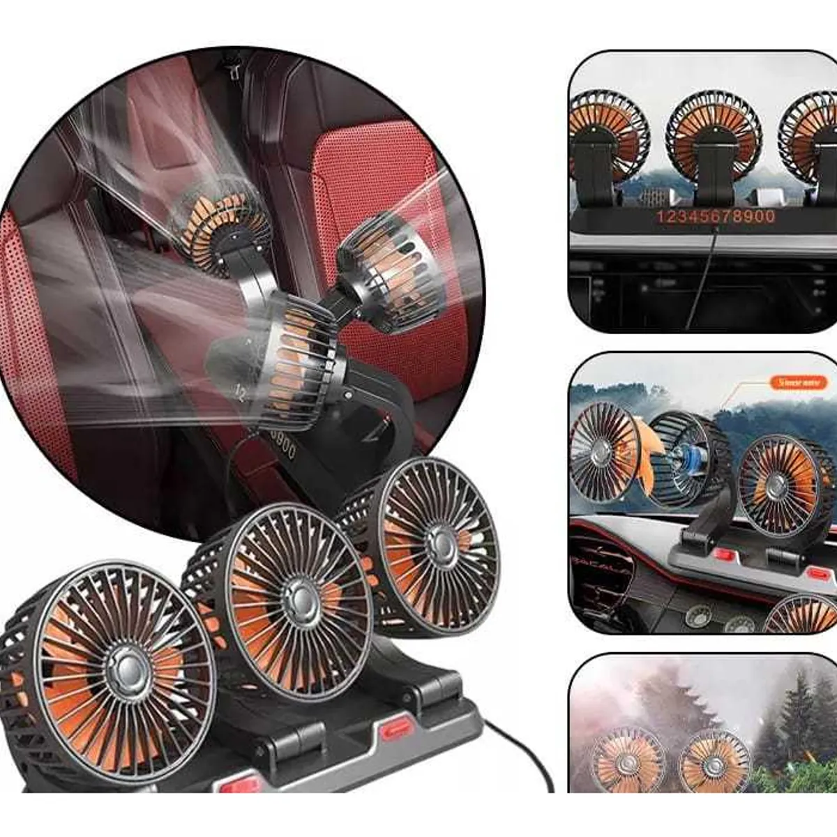 GENERICO - VENTILADOR DE CARRO X 3