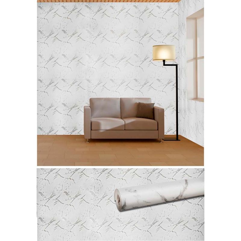 GENERICO - Papel Vinilo Adhesivo De Colgadura 10 M X 45 Cm Marmol Mate