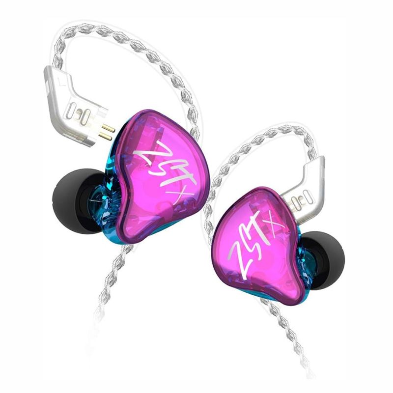 KZ - Audifonos In-ear KZ ZST X Purple con microfono