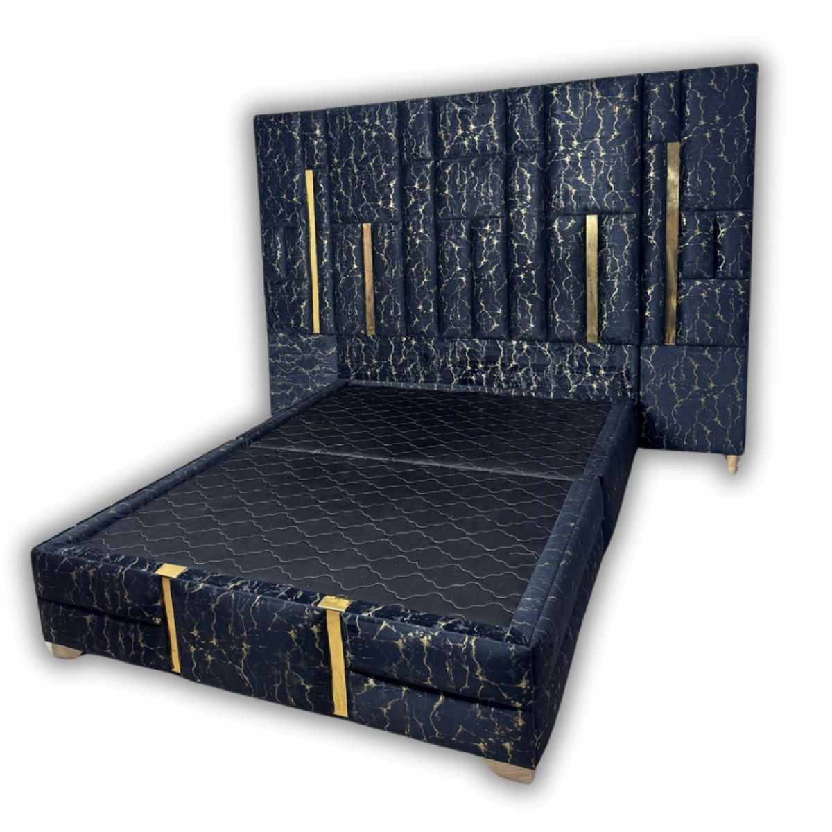 ESTILO Y CONFORT - Combo Magestic 120x190 Negro Dorado.