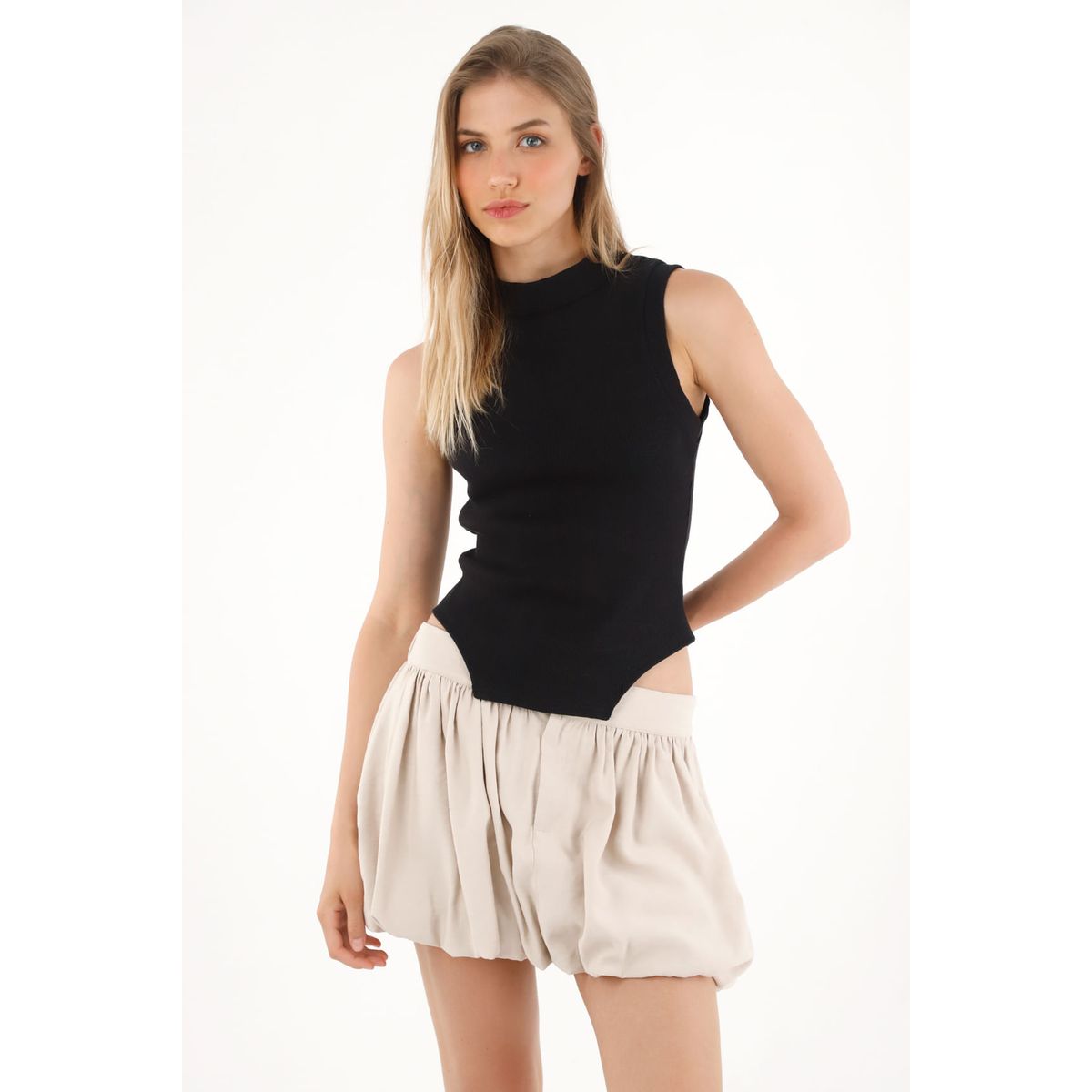 TENNIS - Camiseta manga sisa negra para mujer