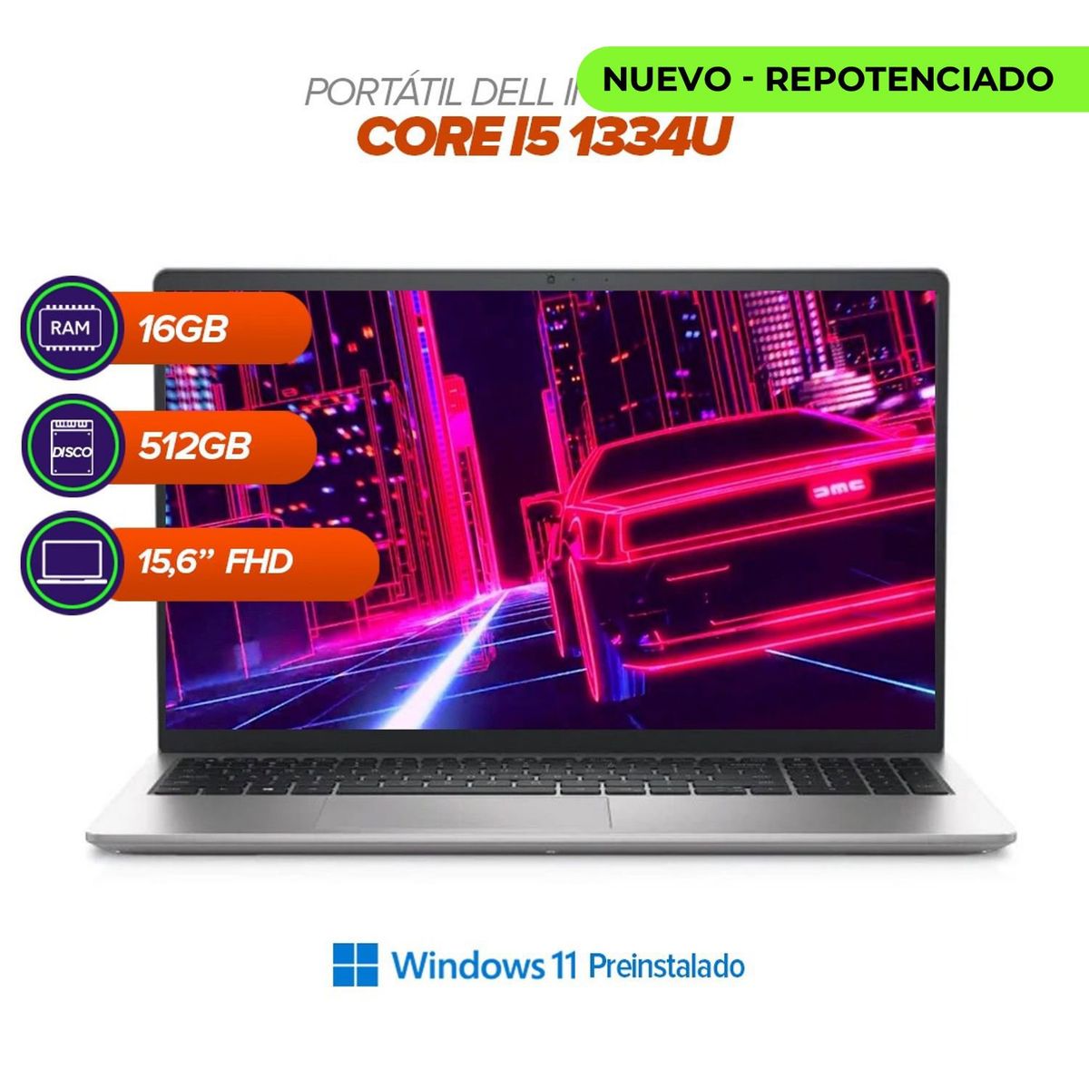 DELL - Portátil Dell Inspiron 3530 / Intel Core i5 1334U / 16GB RAM / 512GB SSD / 15.6” FHD