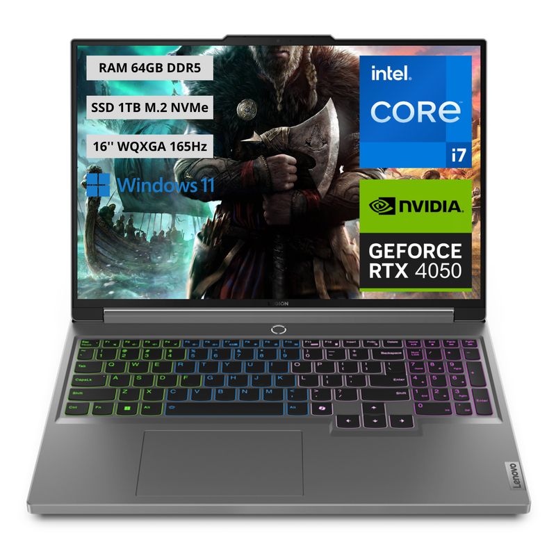 LENOVO - Portatil Gamer Lenovo Legion 5 Intel Core i7-14650HX RAM 64GB SSD 1TB RTX 4050
