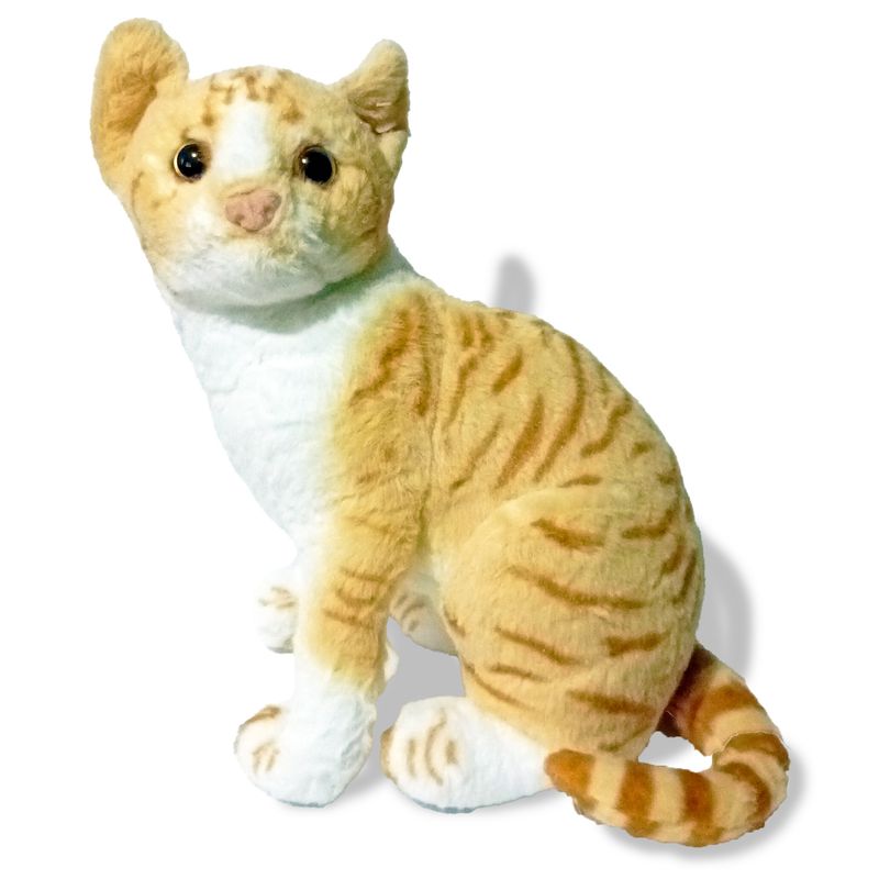 GENERICO - Peluche Gato Realista 30 Cm Color Amarillo