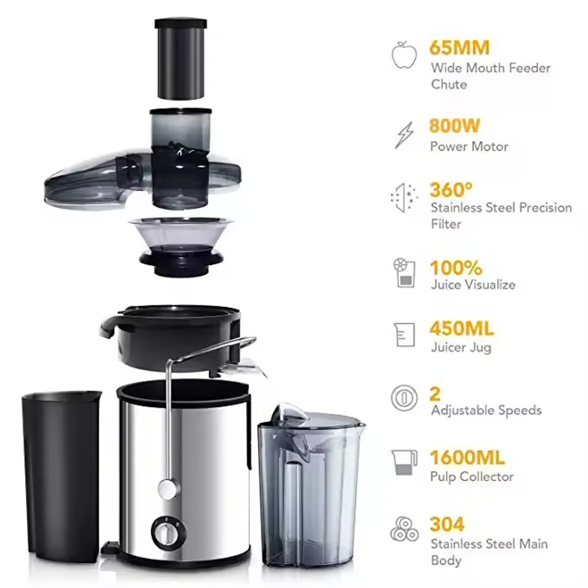 SOKANY - EXTRACTOR DE JUGOS AUTOMATICO FRUTAS Y VERDURAS SOKANY