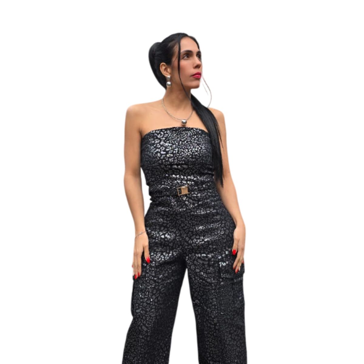 PAATAL - Enterizo Jean Denim Animal Print