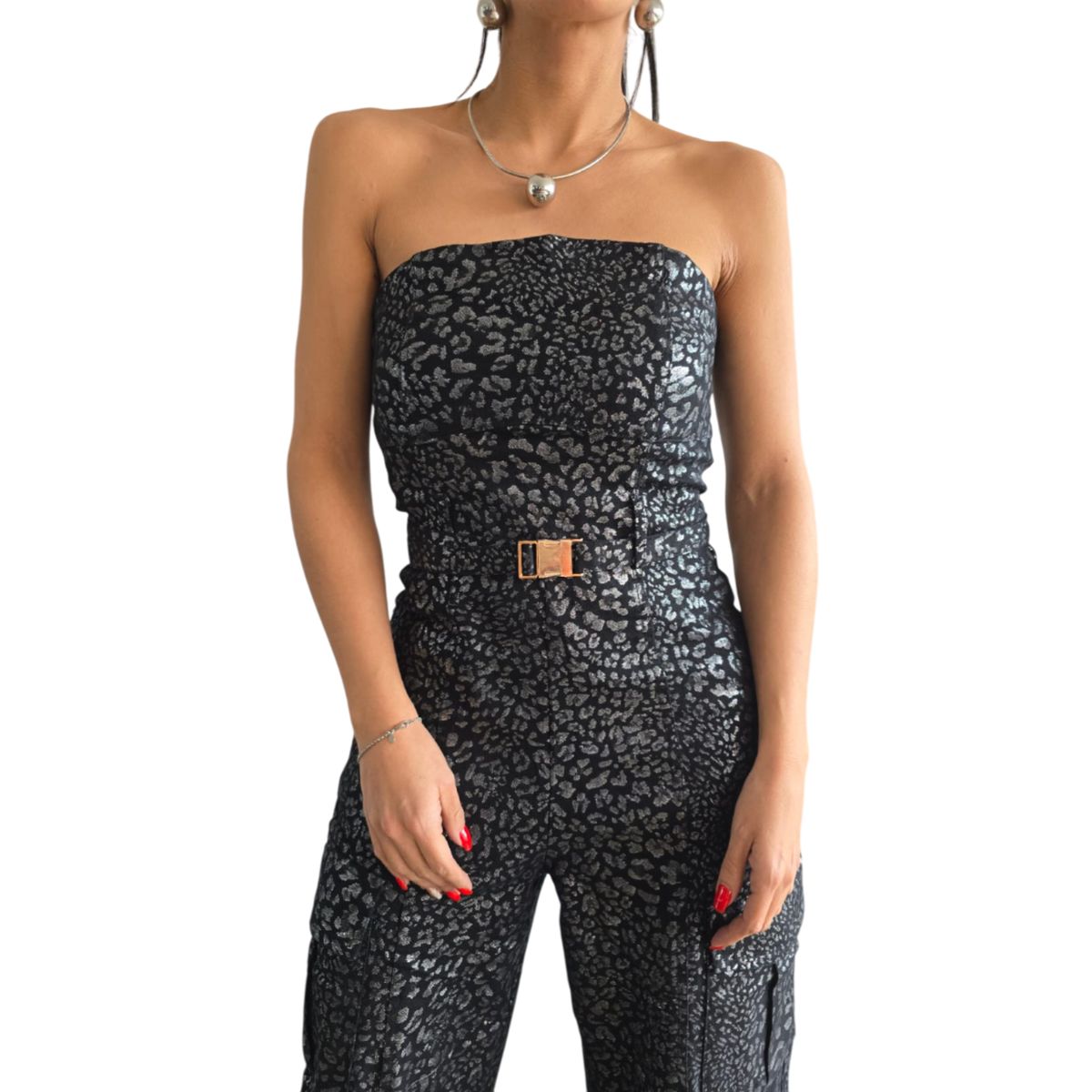 PAATAL - Enterizo Jean Denim Animal Print