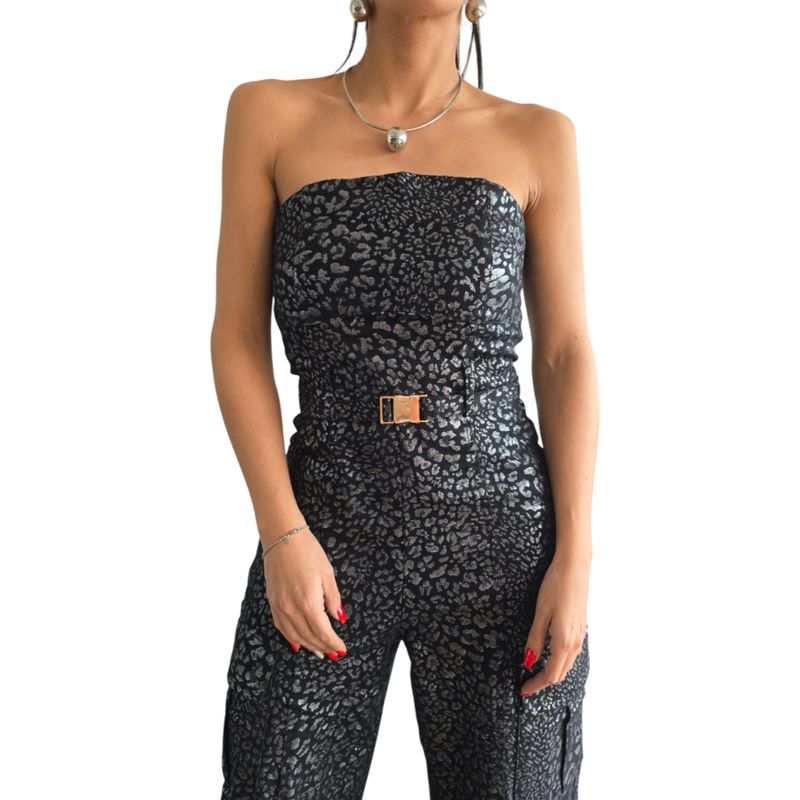 PAATAL - Enterizo Jean Denim Animal Print