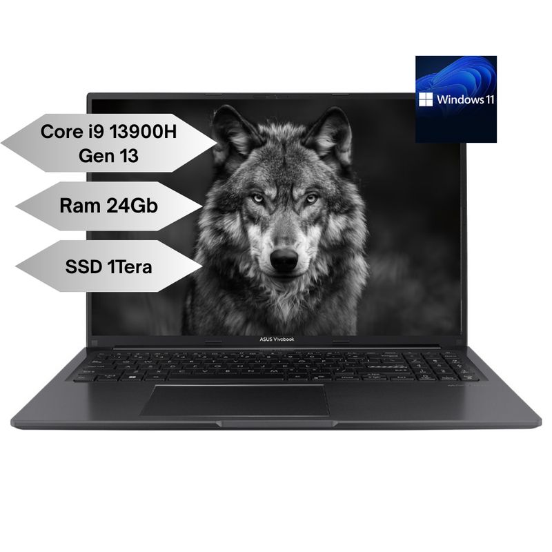 ASUS - Portatil ASUS Vivobook 16 Inte Core i9-13900H RAM 24GB 1TB SSD 16 Pulgadas Win11 Home
