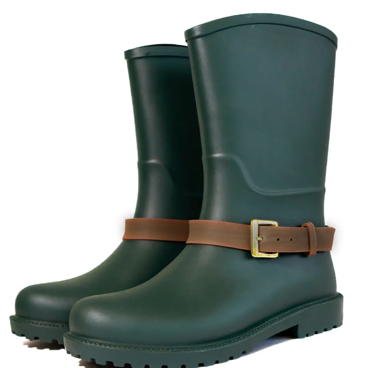 BOTTPLIE - Botas LLuvia Mediana Mujer Mylan - Verde Cafe Matte