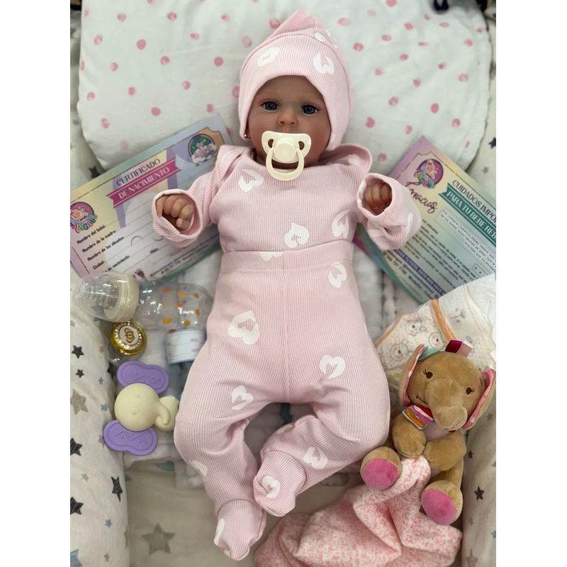 GENERICO - ❤ Bebe Reborn ❤ Dulce Ojitos Azules Ropa Rosada ❤