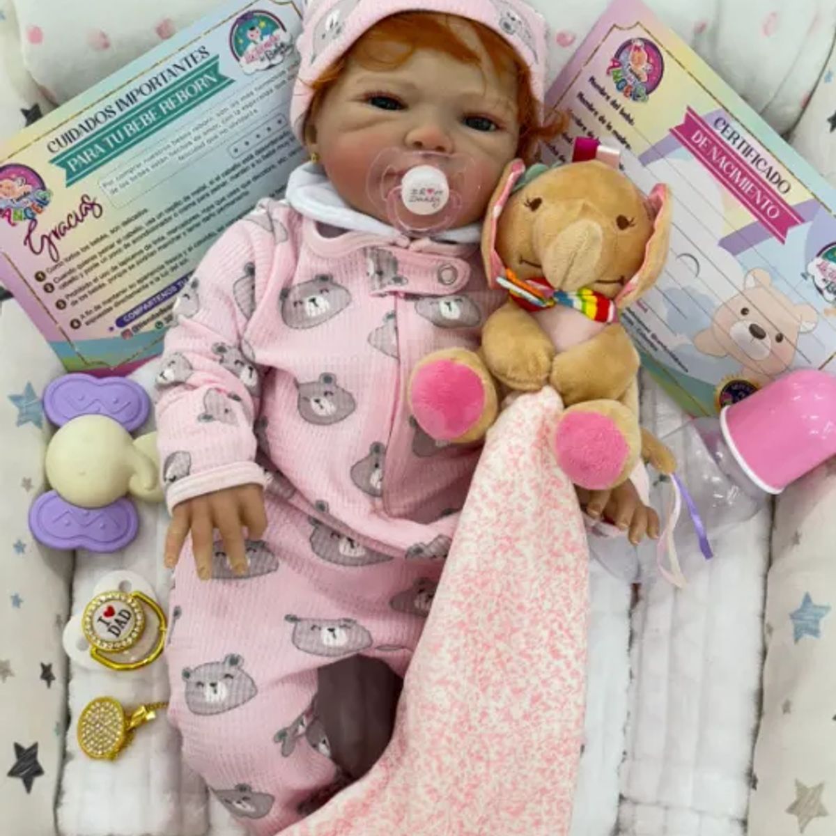 GENERICO - ❤ Bebe Reborn ❤ Violeta ❤ Ropa Rosada ❤