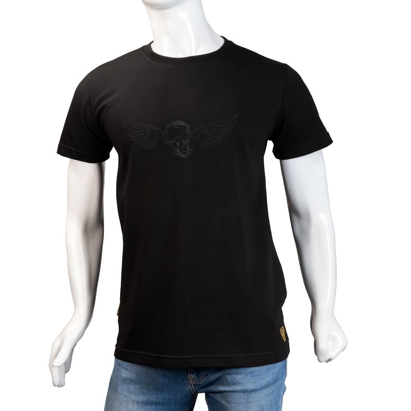 GENERICO - Camiseta Cuello R  Alma de Aviador Negro CT Algodón Peruano
