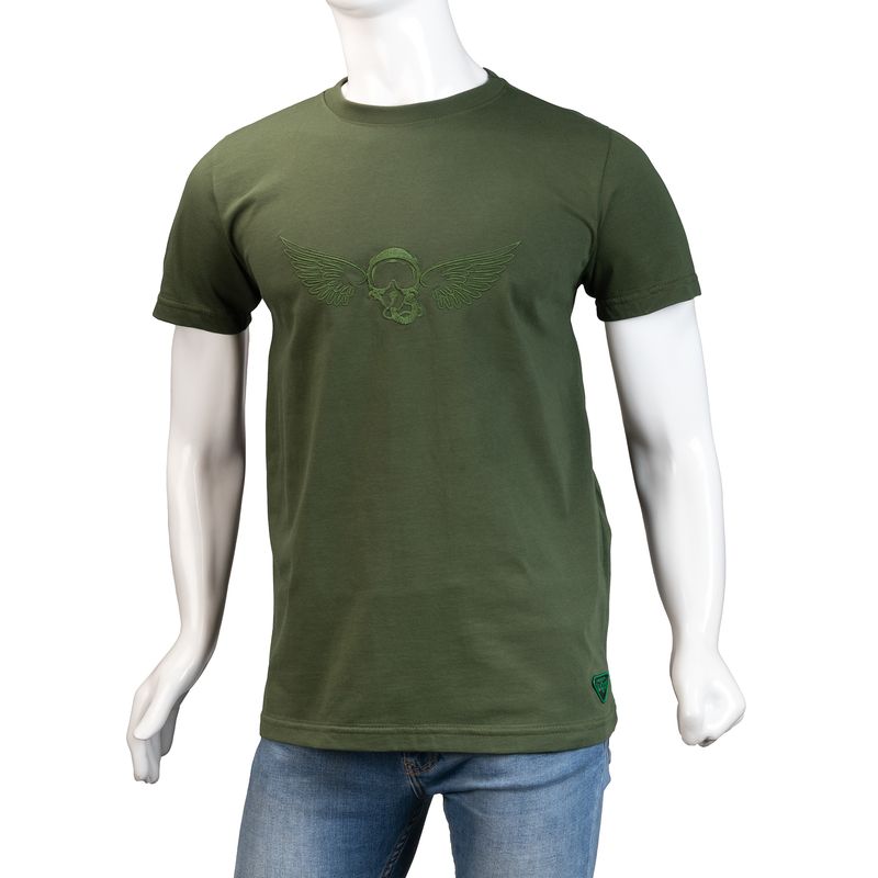 ALMA DE AVIADOR - Camiseta Cuello R  Alma de Aviador Verde CT Algodón Peruano