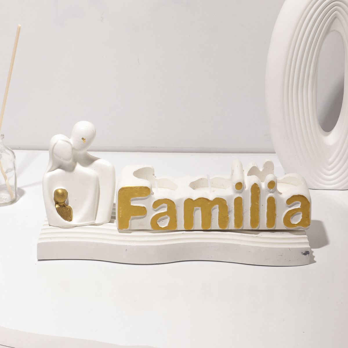 DECORACIONES ALE Y GABI - Centro Decorativo Familia 3 Piezas17x27