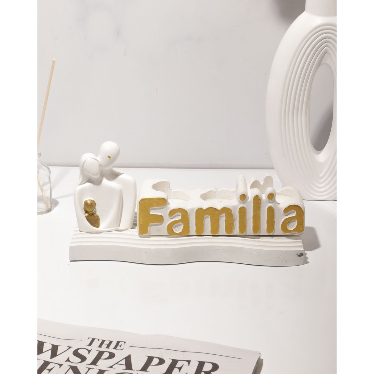 DECORACIONES ALE Y GABI - Centro Decorativo Familia 3 Piezas17x27