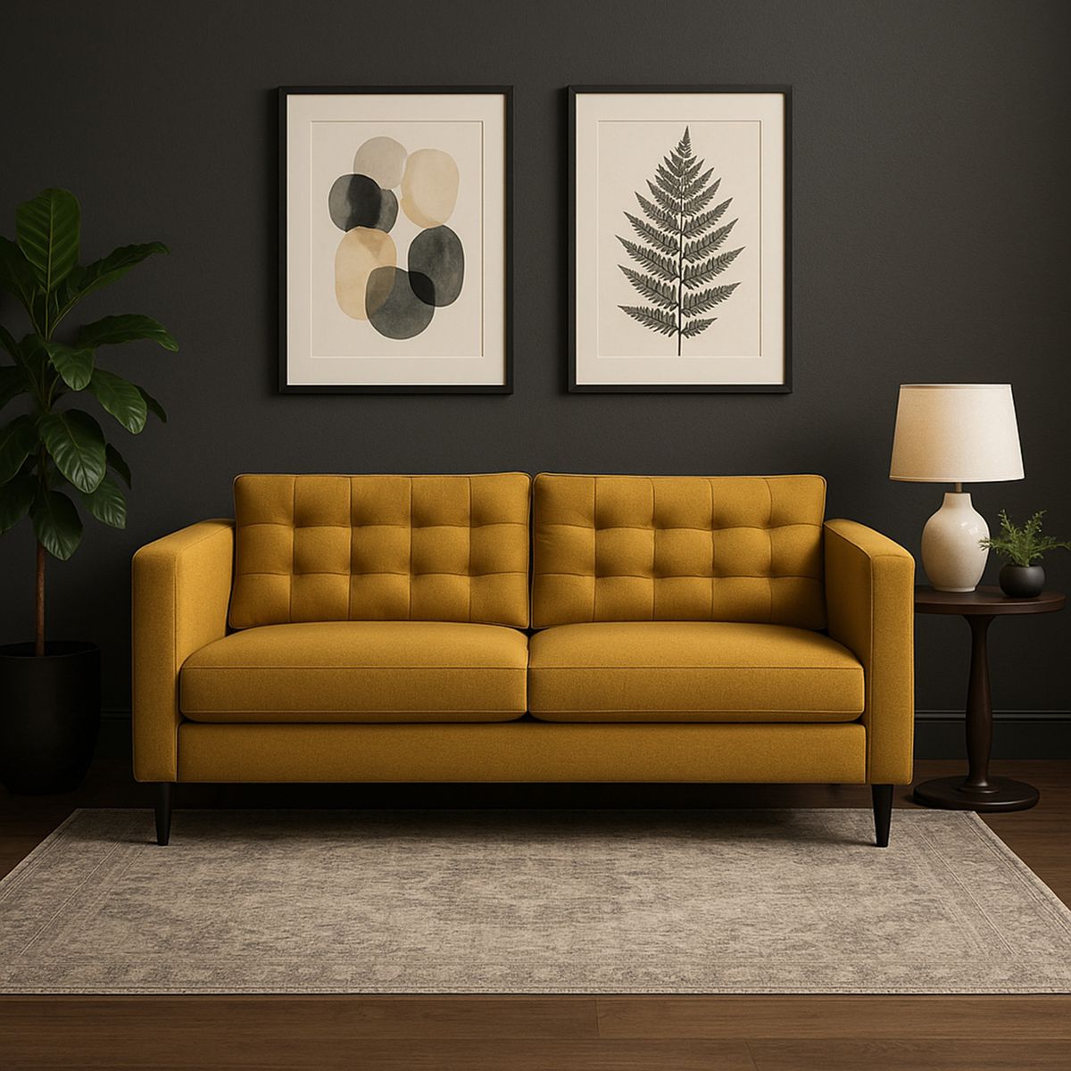 HIGH CLASS - Sofá Honey 3 Puestos Mostaza_.