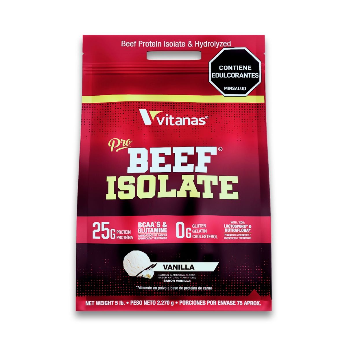 VITANAS - Pro Beef Isolate 5 Lb - Proteina de Carne Aislada - Vitanas