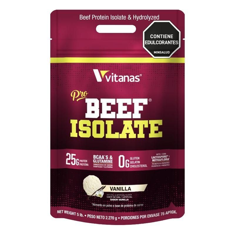VITANAS - Pro Beef Isolate 5 Lb - Proteina de Carne Aislada - Vitanas