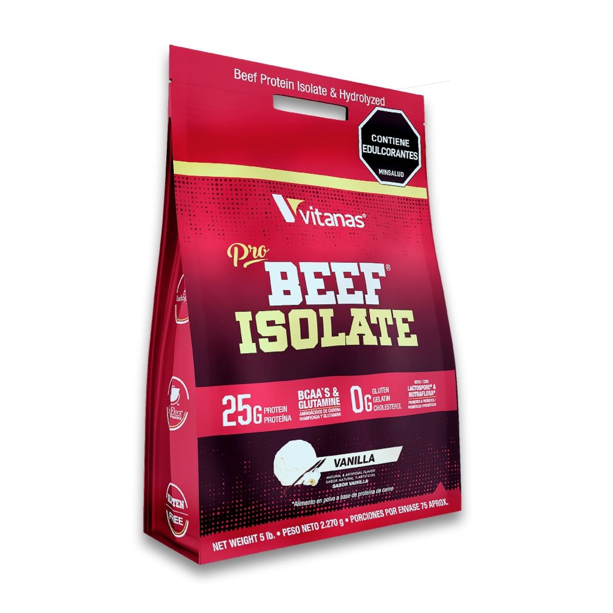 VITANAS - Pro Beef Isolate 5 Lb - Proteina de Carne Aislada - Vitanas