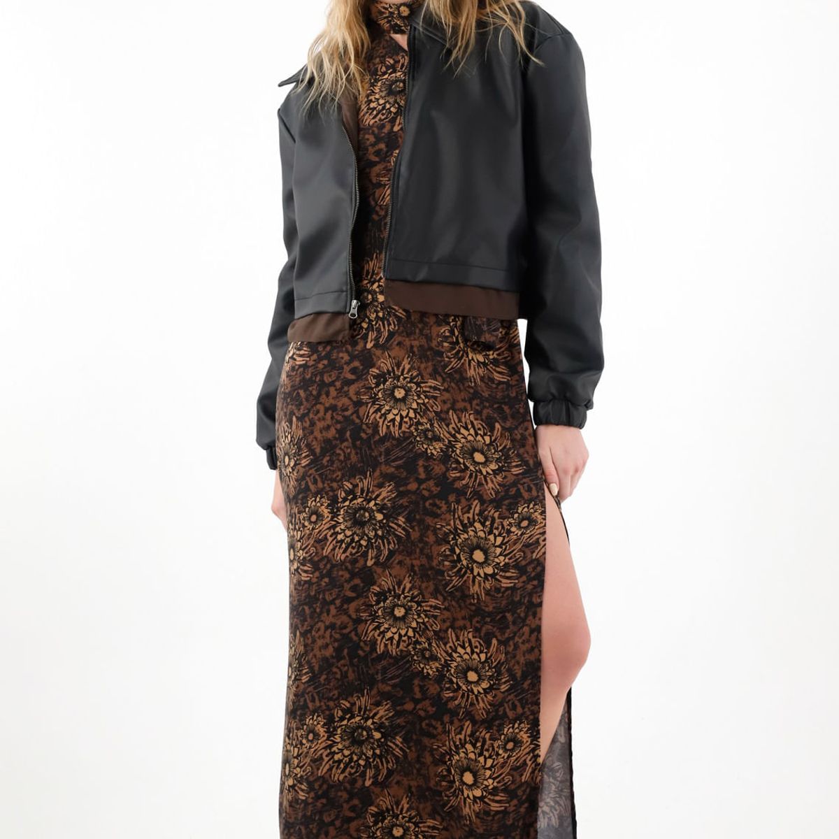 TENNIS - Vestido largo amplio con estampado de flores para mujer