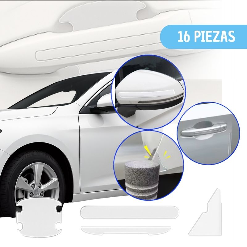 GENERICO - Protectores Adhesivos Antirrayones para Autos 16 Piezas