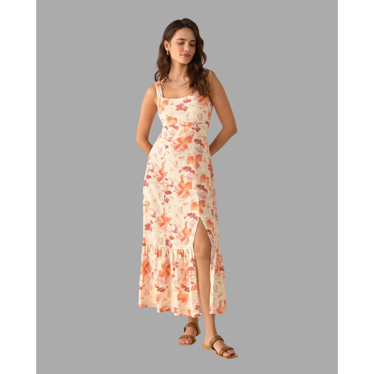 ESPRIT - Esprit Vestido Largo para Mujer Escote Recto