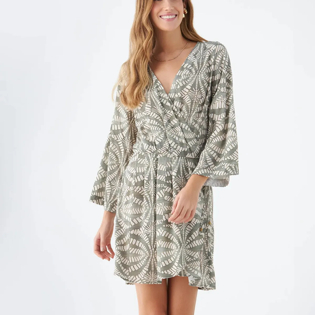 ESPRIT - Esprit Vestido Midi para Mujer Manga 34 y Escote en V