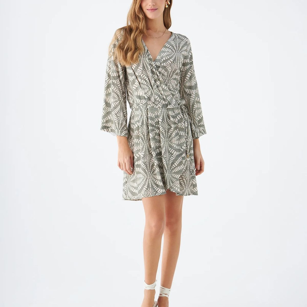 ESPRIT - Esprit Vestido Midi para Mujer Manga 34 y Escote en V