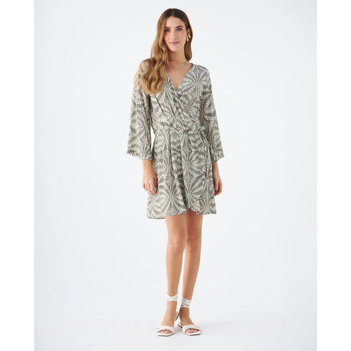 ESPRIT - Esprit Vestido Midi para Mujer Manga 34 y Escote en V