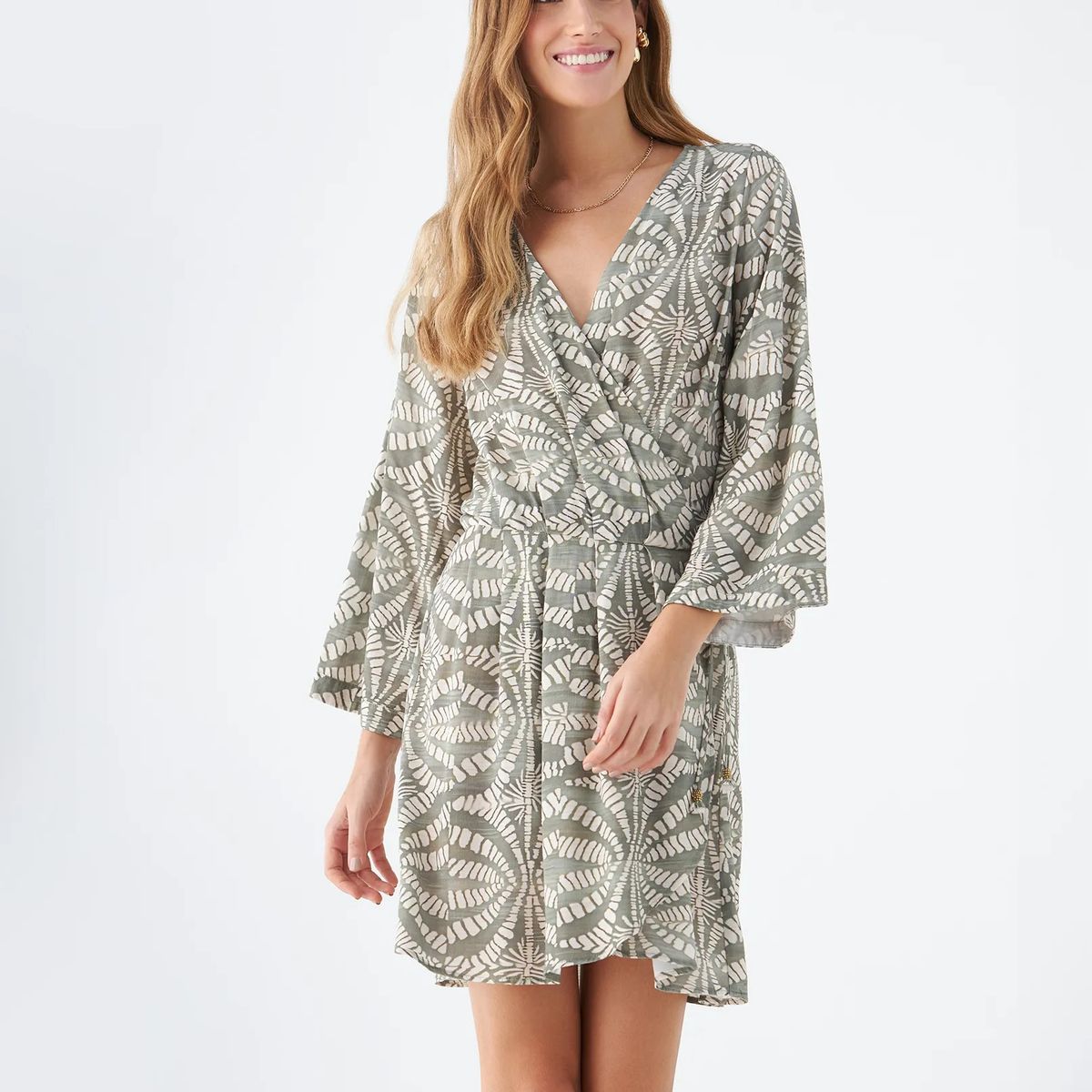 ESPRIT - Esprit Vestido Midi para Mujer Manga 34 y Escote en V