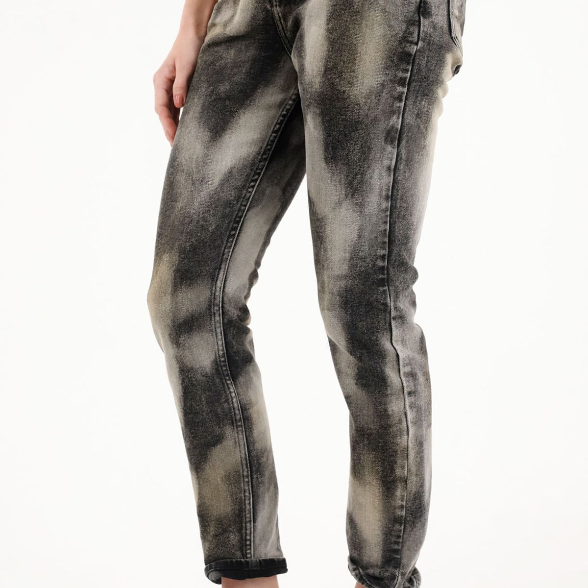 TENNIS - Jean Super Slim tiro medio negro para mujer